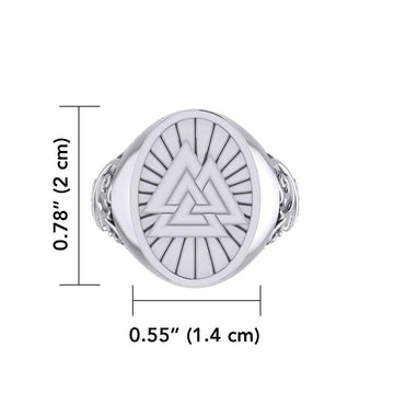 Viking Valknut Silver Signet Men Ring TRI1968 - Jewelry